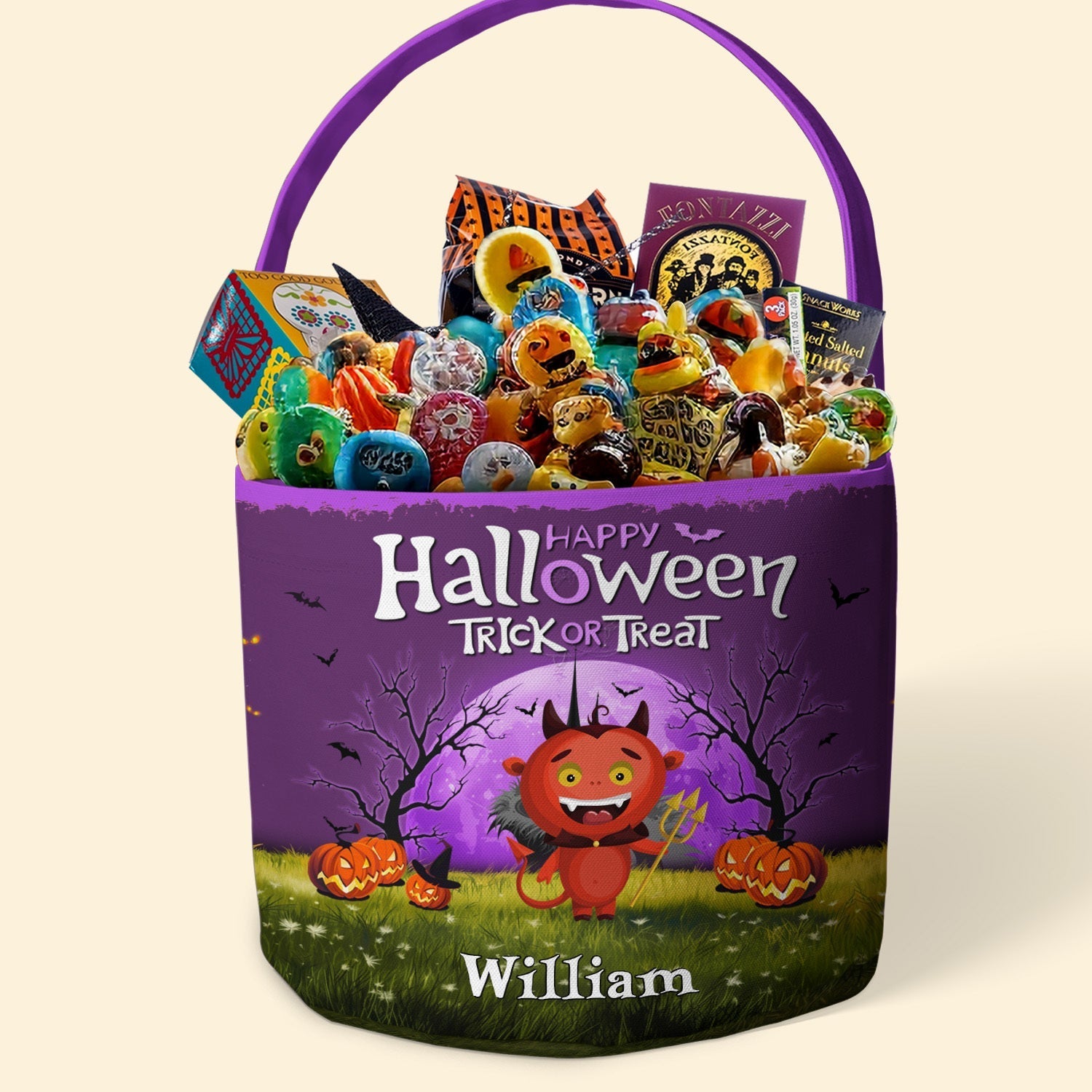 Trick Or Treat Kid Name Halloween Personalized Halloween Spooky Basket 4