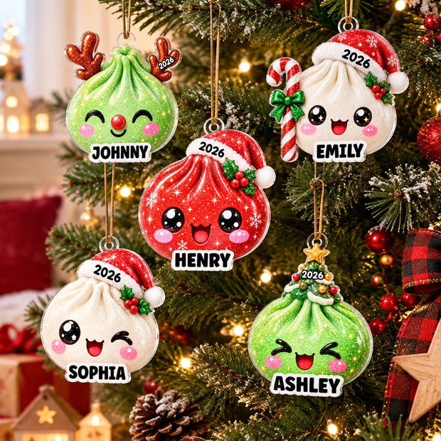 Cute Dumpling Dim Sum Christmas Gift, Keepsake For Kids, Teenagers - Personalized Acrylic Ornament