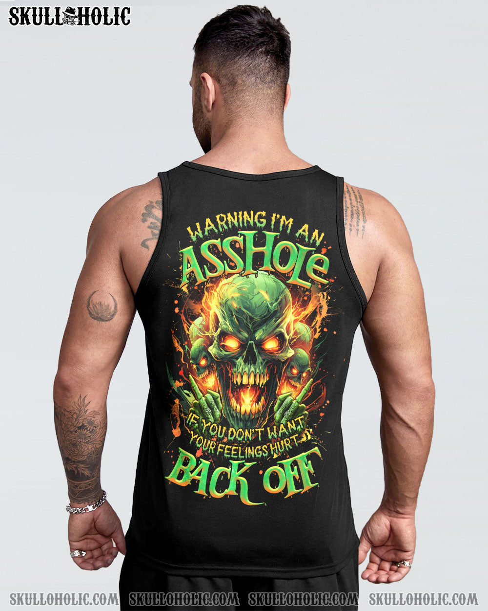 Warning I_E2_80_99m an Asshole If You Don_E2_80_99t Want Your Feelings Hurt Back Off Back Off Skull AOP Shirts _10_ W8lbX