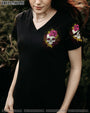 Warning This Tattooed Girl Does Not Play Well With Stupid People Skull _26 Flower Graphic AOP Shirts _9_ WzdOE