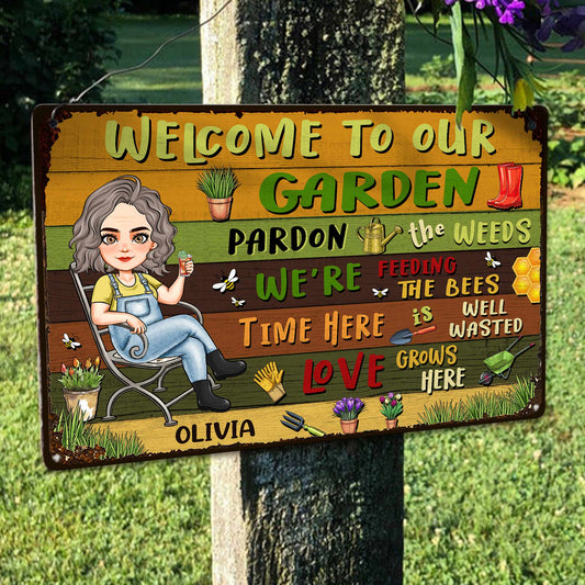 Welcome To Our Garden Personalized Metal Sign_1_cd6e6e27 f0c1 4c2e a1cf 1a58d2da16cb
