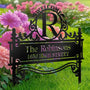 WelcomeFamilyNameMonogram PersonalizedMetalGardenStake Mk3