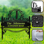 WelcomeFamilyNameMonogram PersonalizedMetalGardenStake Mk5