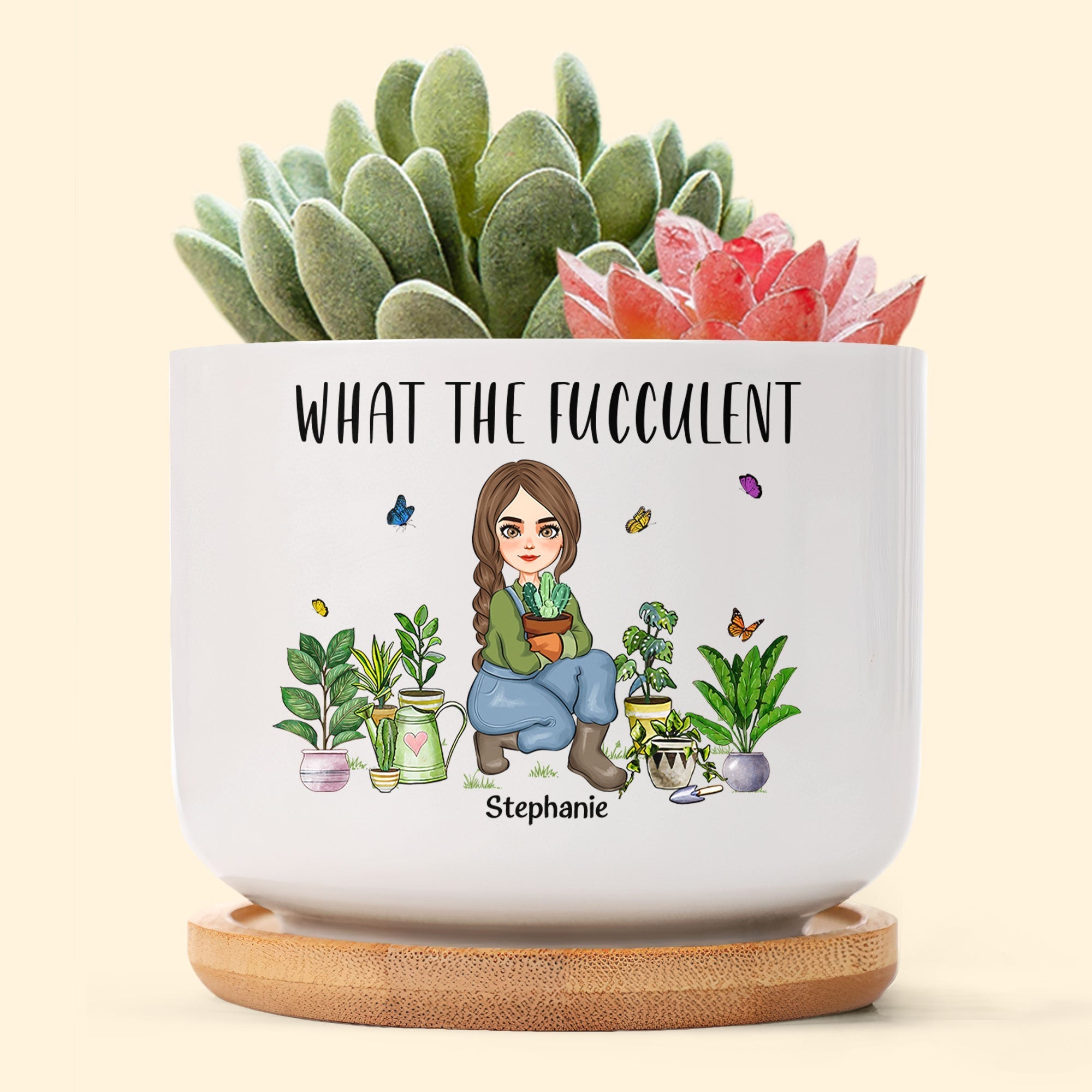 What The Fucculent Personalized Ceramic Plant Pot_1_924b11df e029 495c 871c e9845e20de2c