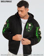 When I Was Born The Devil Said Oh S Competition Green Flame Skull Bold Graphic AOP Shirts _7_ xJD7s