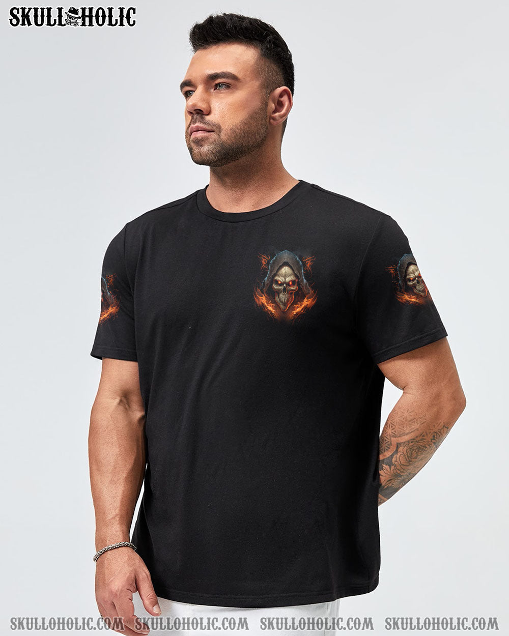 When I Was Born The Devil Said Ohh Sht Competition Grim Reaper Fire Skull AOP Shirts _7_ ohiW1