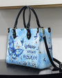 Whisper Words of Wisdom Let It Be Blue Butterfly Floral Hippie Leather Bag _4_ KAuIq