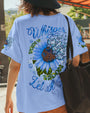 Whisper Words of Wisdom Let It Be Blue Sunflower with Butterfly Quote Graphic AOP Shirts _3_ jCusR