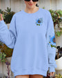 Whisper Words of Wisdom Let It Be Blue Sunflower with Butterfly Quote Graphic AOP Shirts _6_ yCjD5