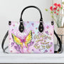 Whisper Words of Wisdom Let It Be Boho Pastel Butterfly with Peace Sign Hippide Leather Bag _4_ sFPOL