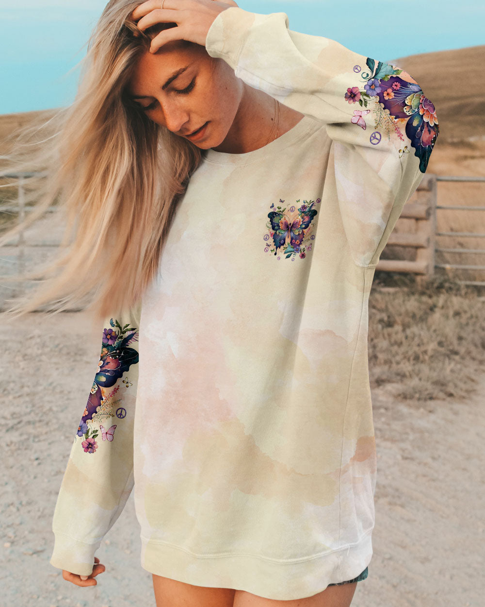 Whisper Words of Wisdom Let It Be Butterfly Floral Graphic AOP Shirts _6_ vCoLT