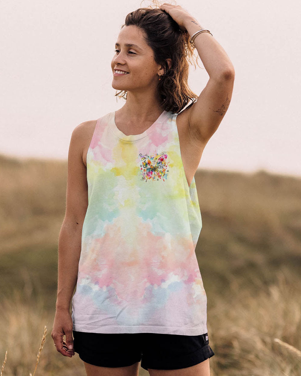 Whisper Words of Wisdom Let It Be Butterfly Tie Dye Musical Graphic AOP Shirts _13_ 4rtJA