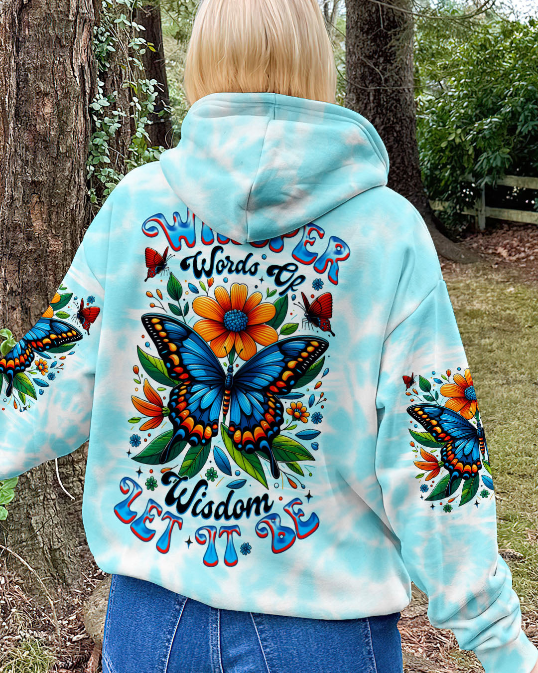Whisper Words of Wisdom Let It Be Butterfly _26 Sunfloral Tie Dye AOP Shirts _13_ 9Xi4N