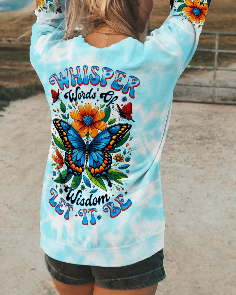 Whisper Words of Wisdom Let It Be Butterfly _26 Sunfloral Tie Dye AOP Shirts _7_ 0gd3u