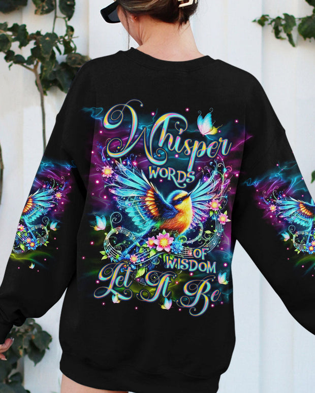 Whisper Words of Wisdom Let It Be - Colorful Bird and Music Graphic - AOP Shirts