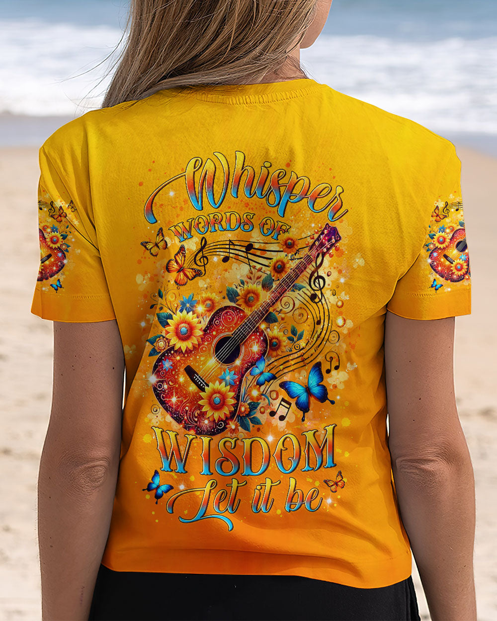 Whisper Words of Wisdom Let It Be Floral Music Guitar AOP Shirts _3_ zOmS2