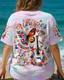 Whisper Words of Wisdom Let It Be Hippie Floral Butterfly Guitar Tie Dye AOP Shirts _3_ C6OuT