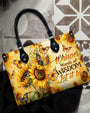 Whisper Words of Wisdom Let It Be Hippie Sunflower and Butterfly Leather Bag _3_ ORZDS