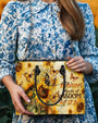Whisper Words of Wisdom Let It Be Hippie Sunflower and Butterfly Leather Bag _4_ xTss0