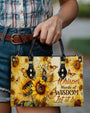 Whisper Words of Wisdom Let It Be Hippie Sunflower and Butterfly Leather Bag _5_ yx03K