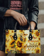 Whisper Words of Wisdom Let It Be Hippie Sunflower and Butterfly Leather Bag _6_ tWgnf