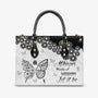 Whisper Words of Wisdom Let It Be Inspirational Black Floral Hippie Leather Bag _1_ ICq8d