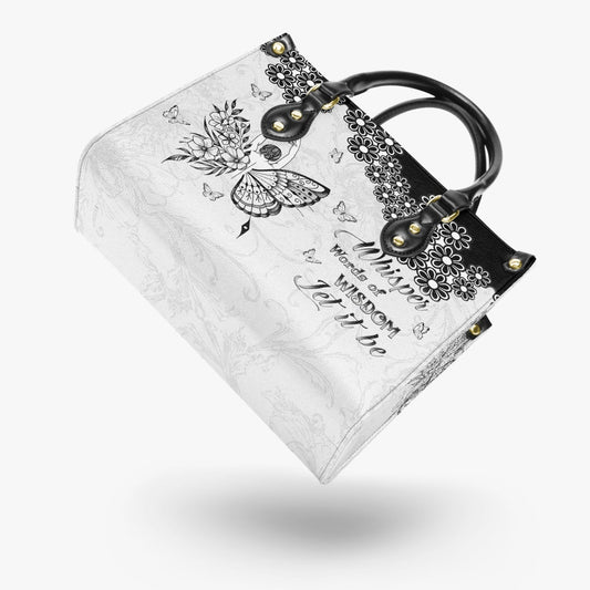 Whisper Words of Wisdom Let It Be Inspirational Black Floral Hippie Leather Bag _2_ 1cQzK
