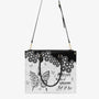 Whisper Words of Wisdom Let It Be Inspirational Black Floral Hippie Leather Bag _7_ Go7Hr