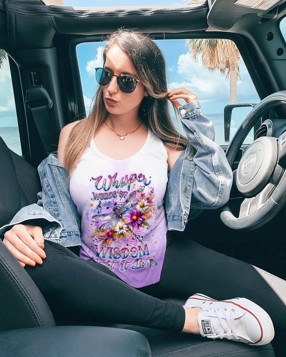 Whisper Words of Wisdom Let It Be Inspirational Music Dragonfly AOP Shirts _6_ zbtZP