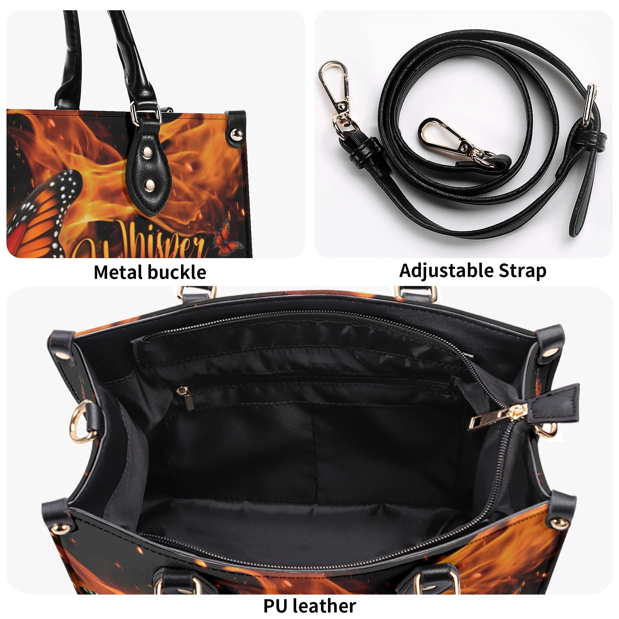 Whisper Words of Wisdom Let It Be Monarch Butterfly Hippie Leather Bag _5_ hpzqm