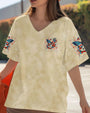 Whisper Words of Wisdom Let It Be Patriotic Butterfly and Floral Peace Sign AOP Shirts _5_ znxAQ