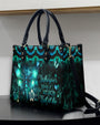 Whisper Words of Wisdom Let it be Dragonfly and Peace Symbol Hippie Leather Bag _6_ 54803