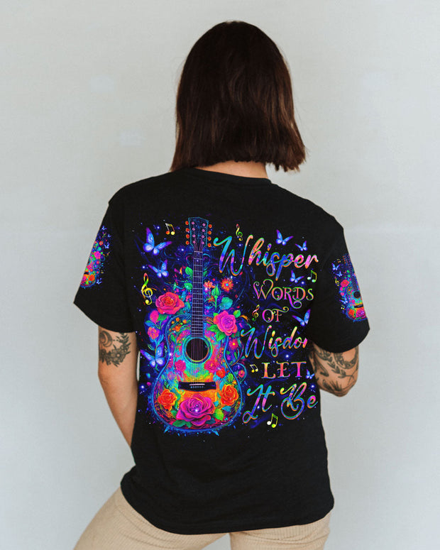 Whisper Words of Wisdom - Let It Be Colorful Guitar Musical Tee  - AOP Shirts