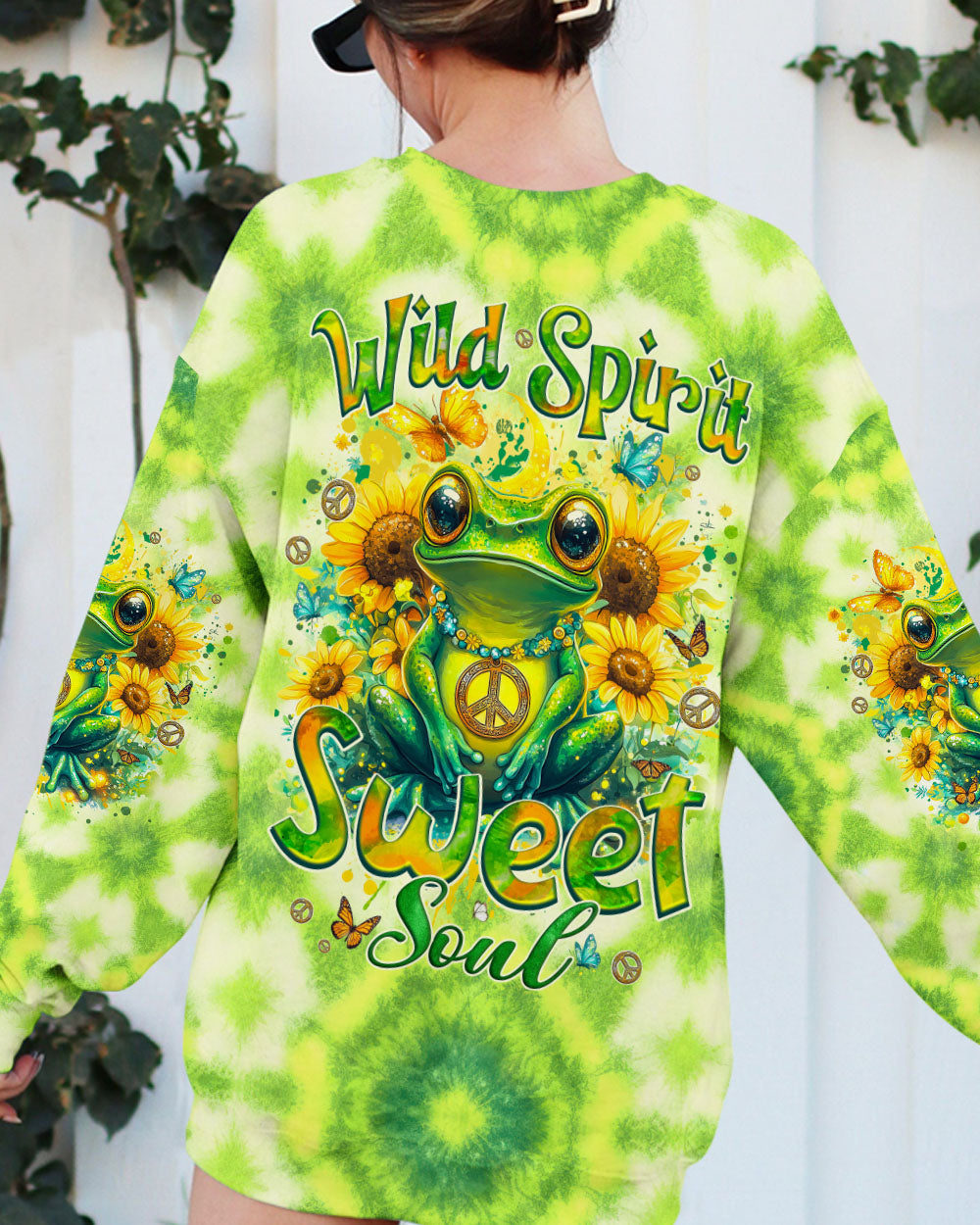 Wild Spirit Sweet Soul Hippie Frog Sunflower Tie Dye AOP Shirts _3_ ZJ7IC