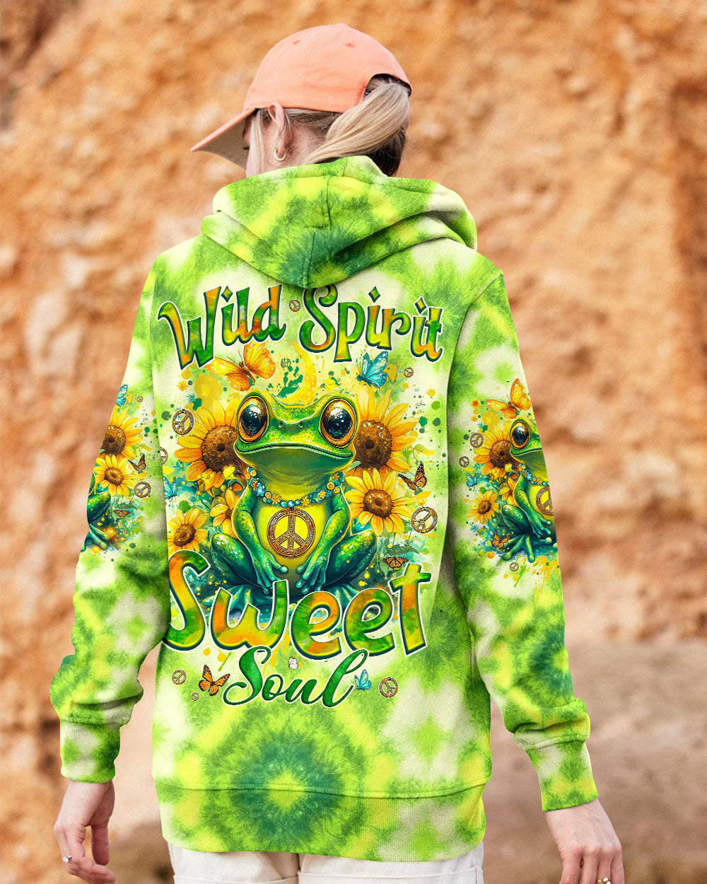 Wild Spirit Sweet Soul Hippie Frog Sunflower Tie Dye AOP Shirts _5_ C6fjB