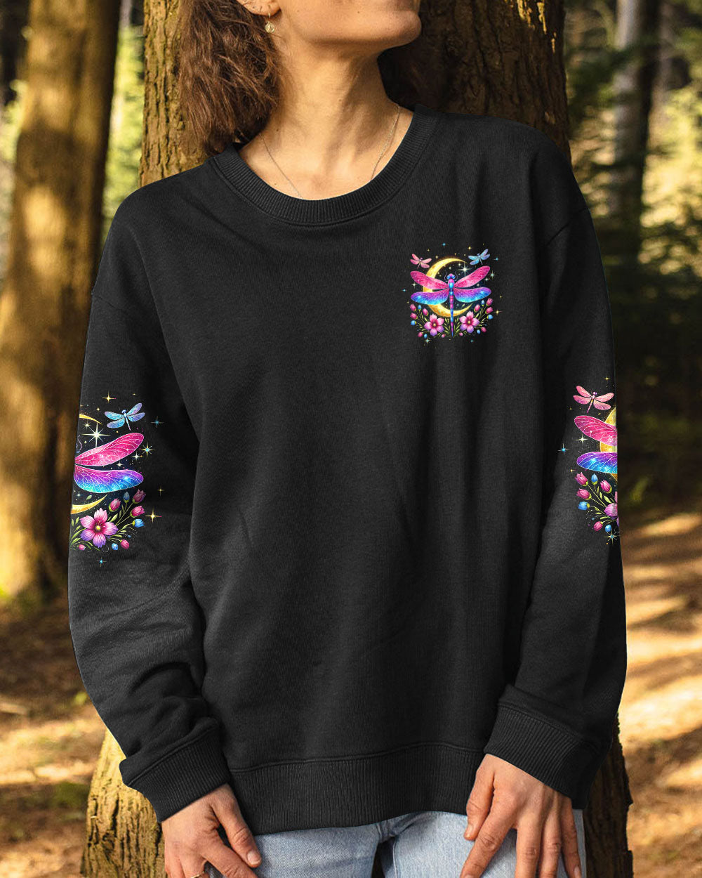 With Freedom Books Flowers and the Moon Colorful Dragonfly Happy Quote AOP Shirts _6_ lPiNw
