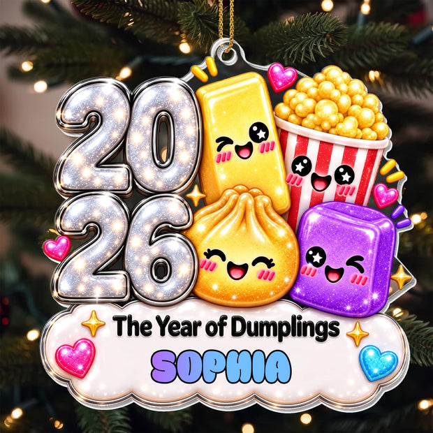 The Year Of Dumplings - Personalized Acrylic Ornament - Gift For Dumpling Lovers