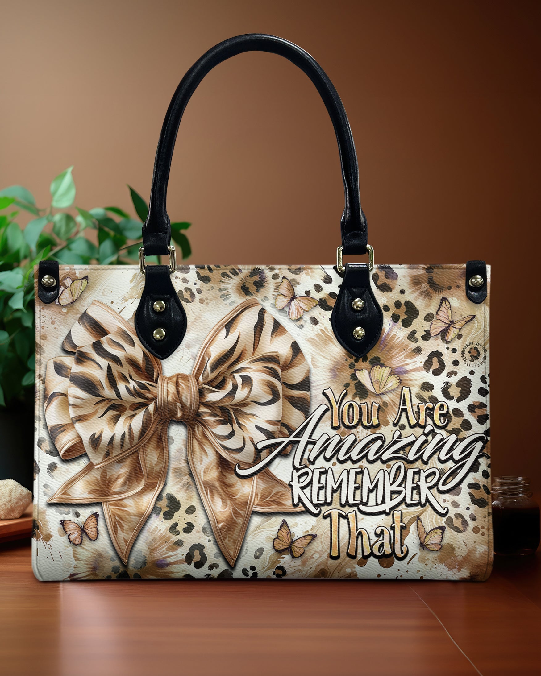 You Are Amazing Remember That Leopard Bow Design for Women Hippie Leather Bag _1_ DP7k1