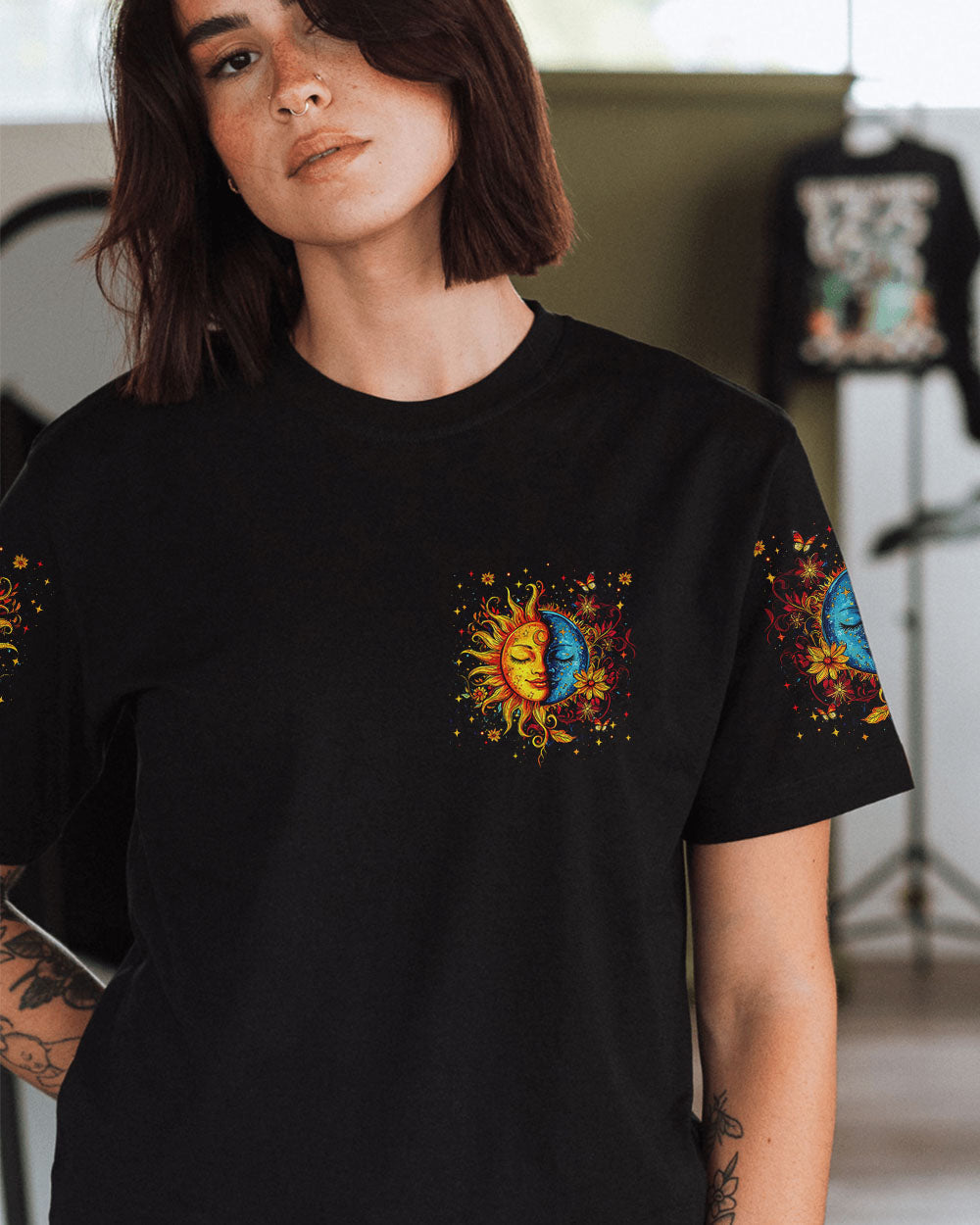 You Are the Light in My Darkness Sun and Moon Inspirational Graphic AOP Shirts _13_ YCGHa
