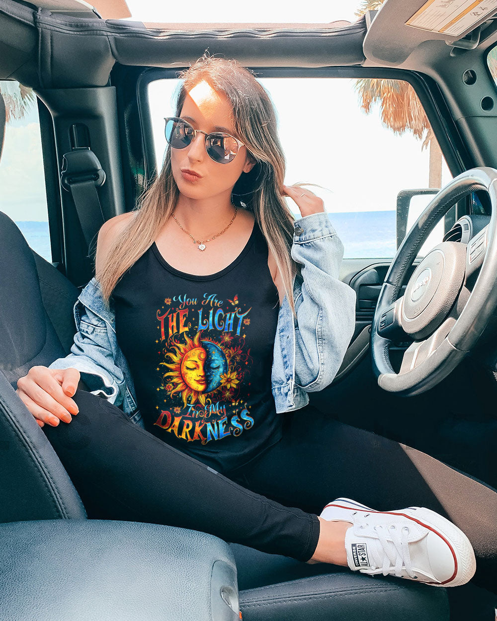You Are the Light in My Darkness Sun and Moon Inspirational Graphic AOP Shirts _9_ iS1UZ