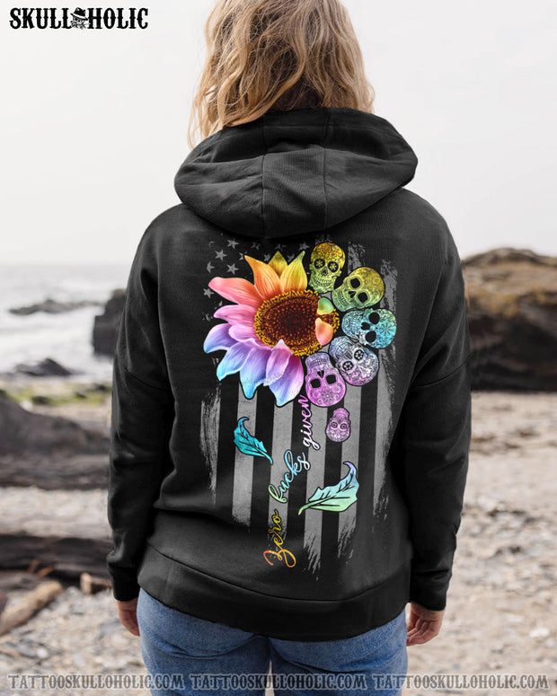 Zero F Given -  Colorful Skull and Sunflower Quote Graphic - AOP Shirts QT5110102