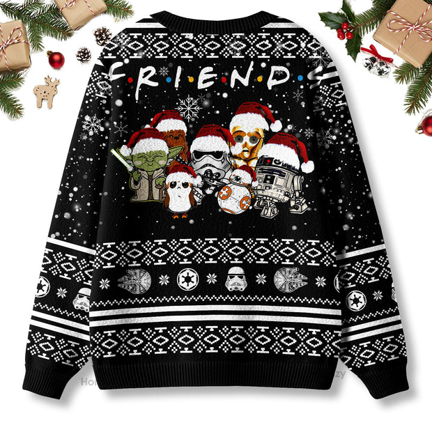 Stwa Friends Baby Yoda Fan Multiple Styles - Christmas Gift For Adults - 3D Ugly Christmas Cardigan QT309139