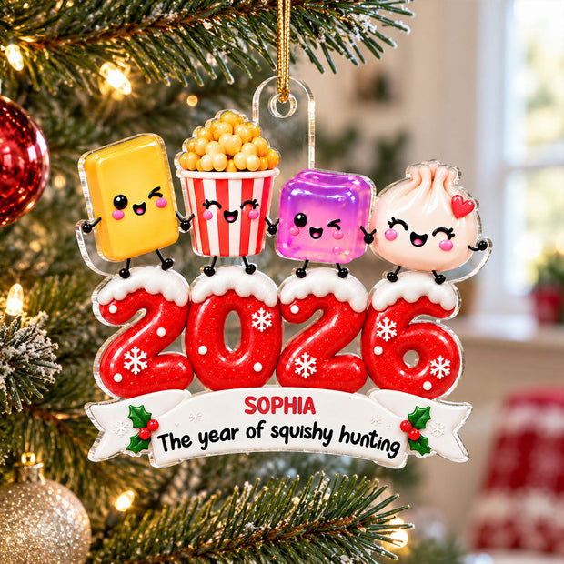 The Year I Did A Lot Of Squishy Hunting 2D Flat Cute Christmas Gifts For Kids, Friends - Personalized Acrylic Ornament
