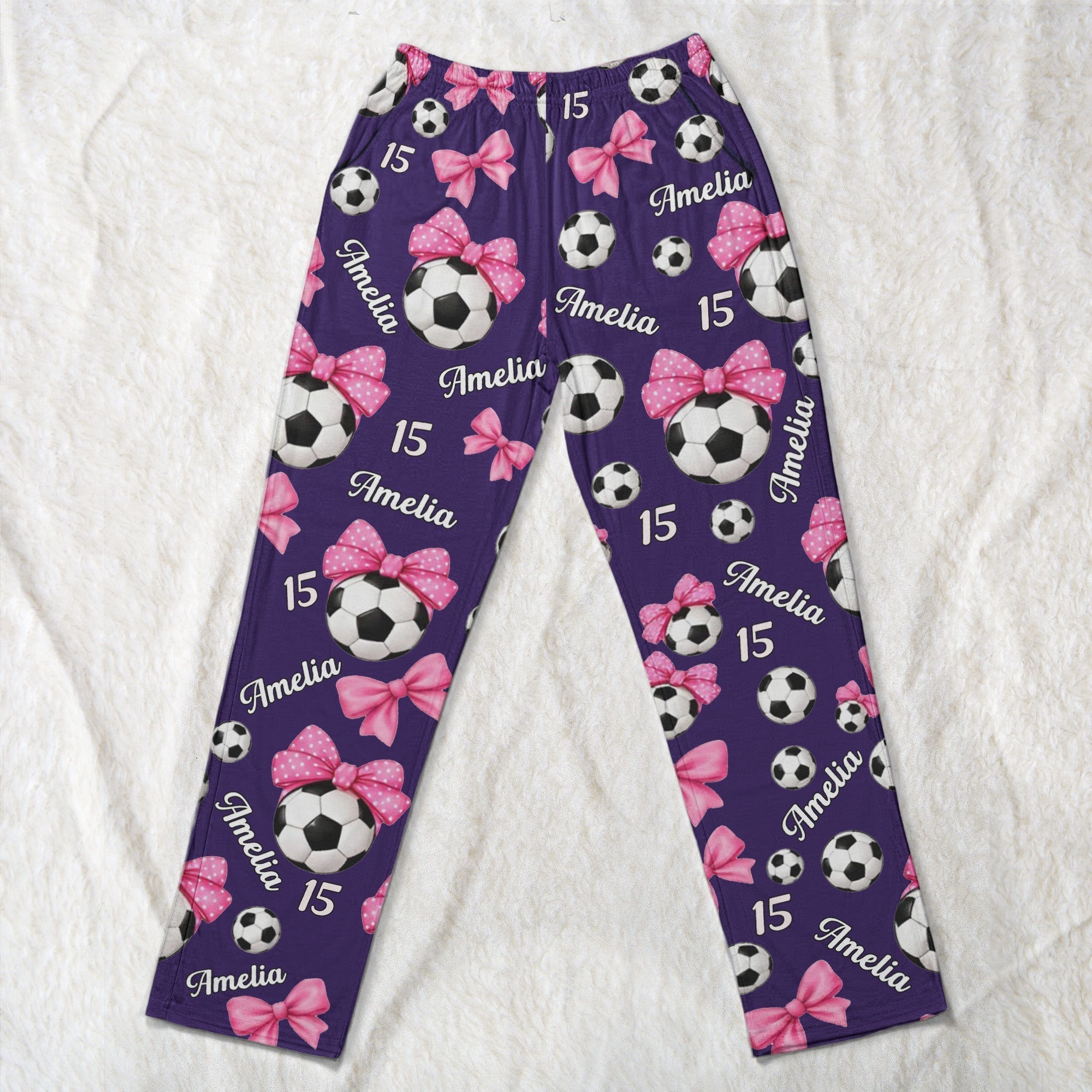 coquette bow soccer custom name number gift for soccer player soccer team personalized lounge pants 4_42c0d822 82b9 48dc b52e a77dc7a2c7dd