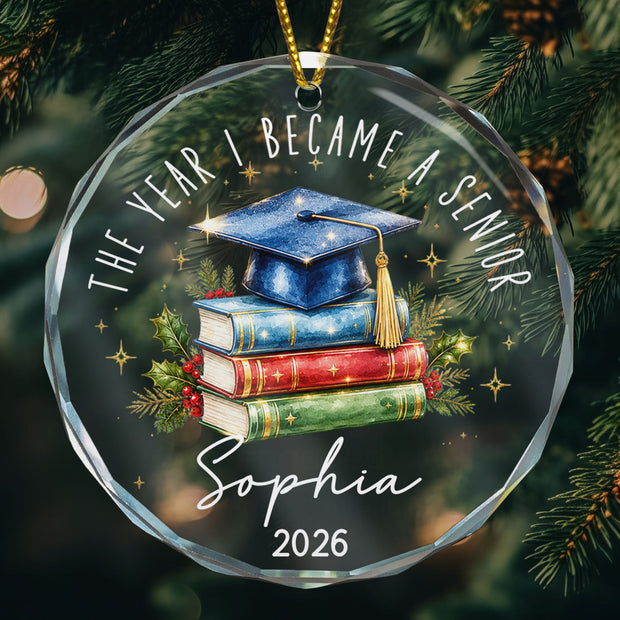 Milestone The Year I Became Graduation Keepsake Gift For Senior - Personalized Glass Ornament