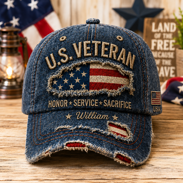 Honor • Service • Sacrifice - Personalized Classic Cap - Gift For Veterans
