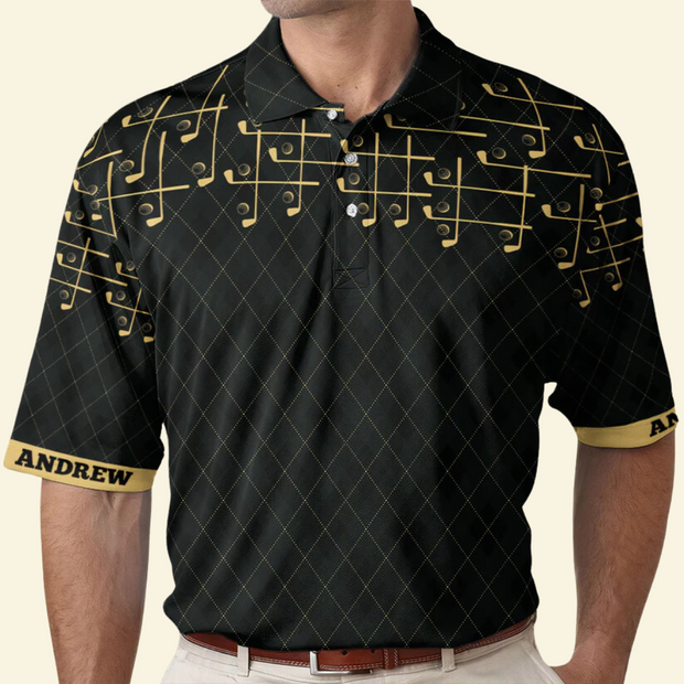 Custom Name Golf Vintage Style - Gift For Father, Grandfather - Men Polo