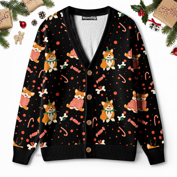 Very Cute Xmas Corgi Dog - Christmas Gift For Pet Lovers - 3D Ugly Christmas Cardigan QT309202