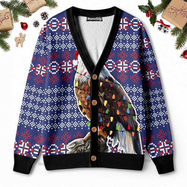 Eagle Christmas Light - Christmas Gift For Adults - 3D Ugly Christmas Cardigan QT4121502