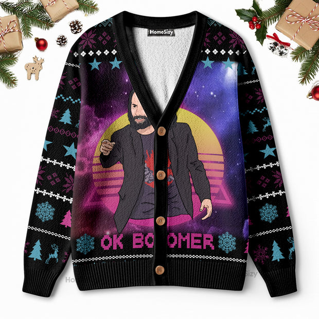 Keanu Reeves - Christmas Gift For Adults - 3D Ugly Christmas Cardigan QT309115